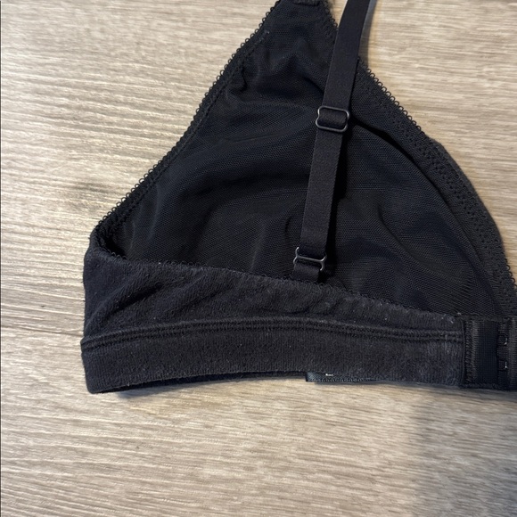 SKIMS Cotton Jersey Pointelle Knit Triangle Bralette — Soot - Picture 9 of 12